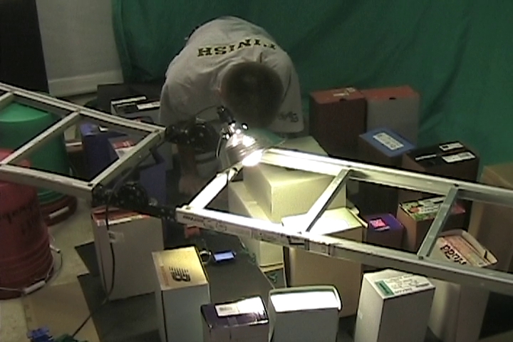 Filming the lego city from a ladder