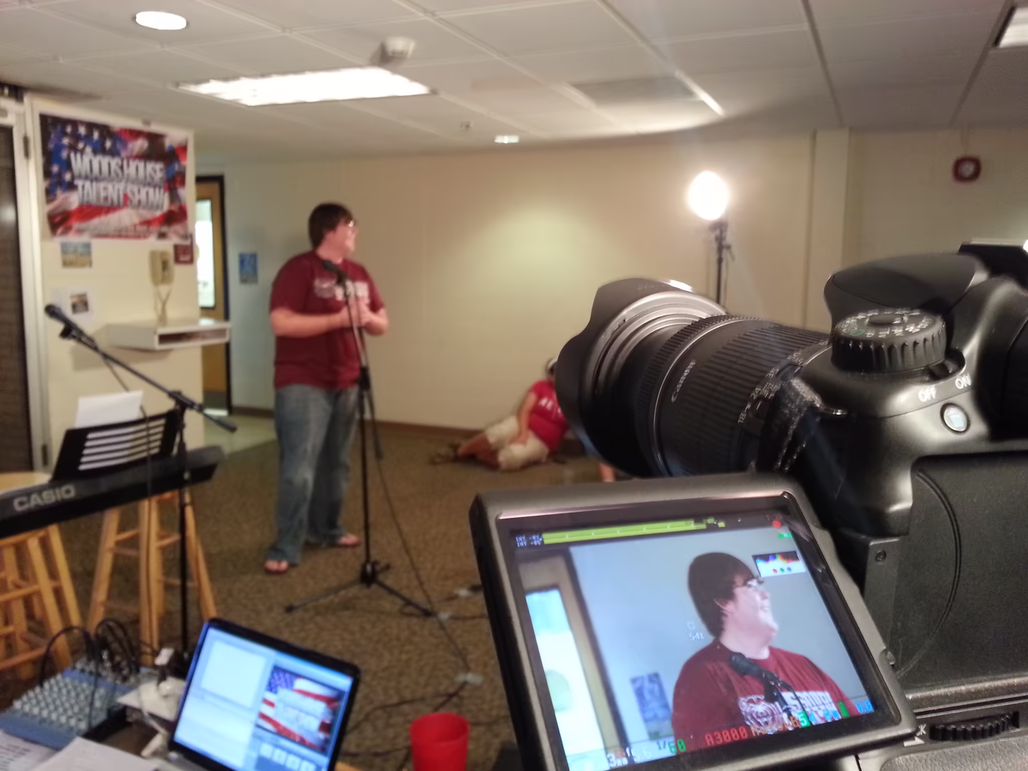 Filming the dorm talent show