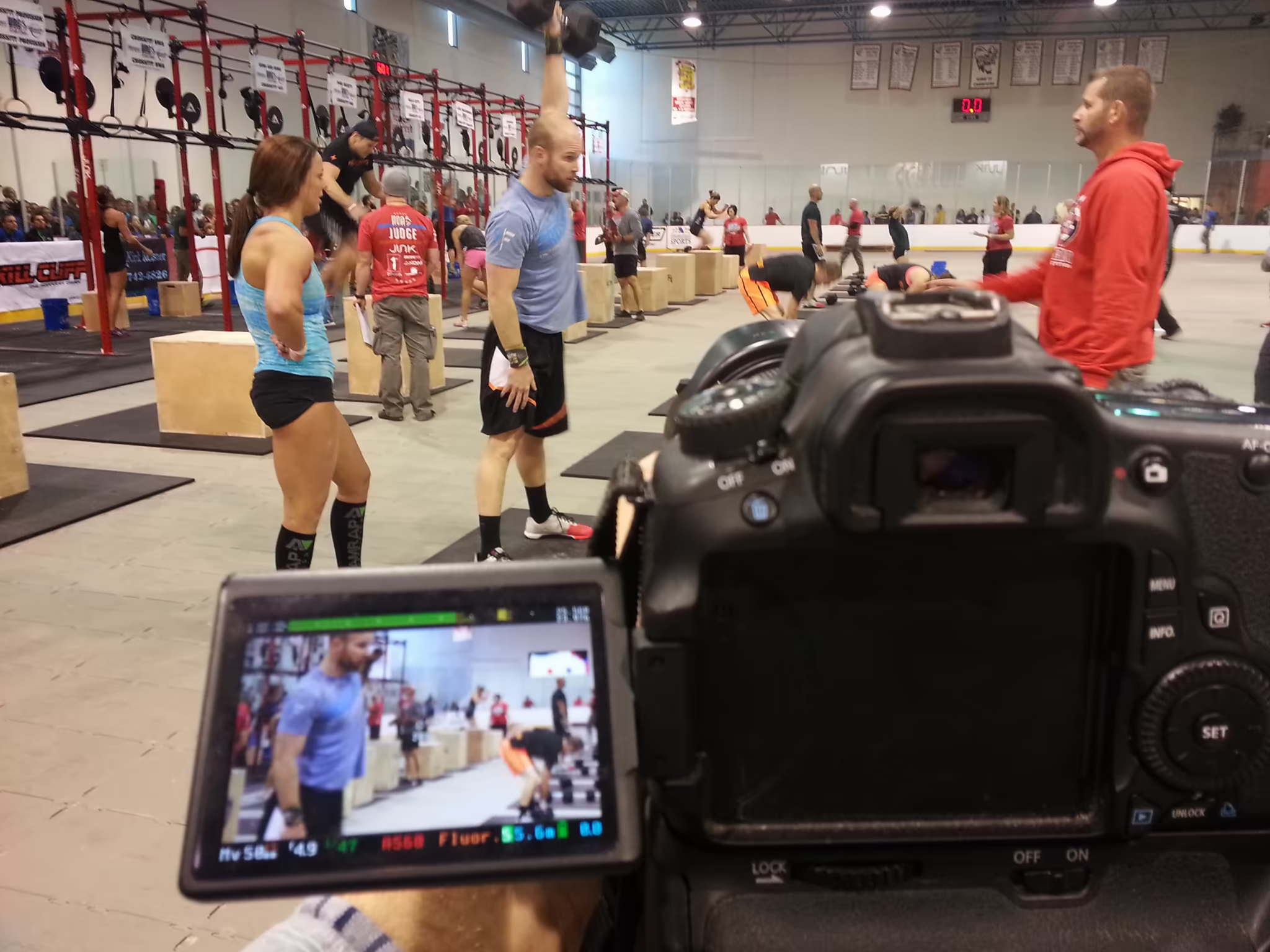 On set · shooting a CrossFit competition