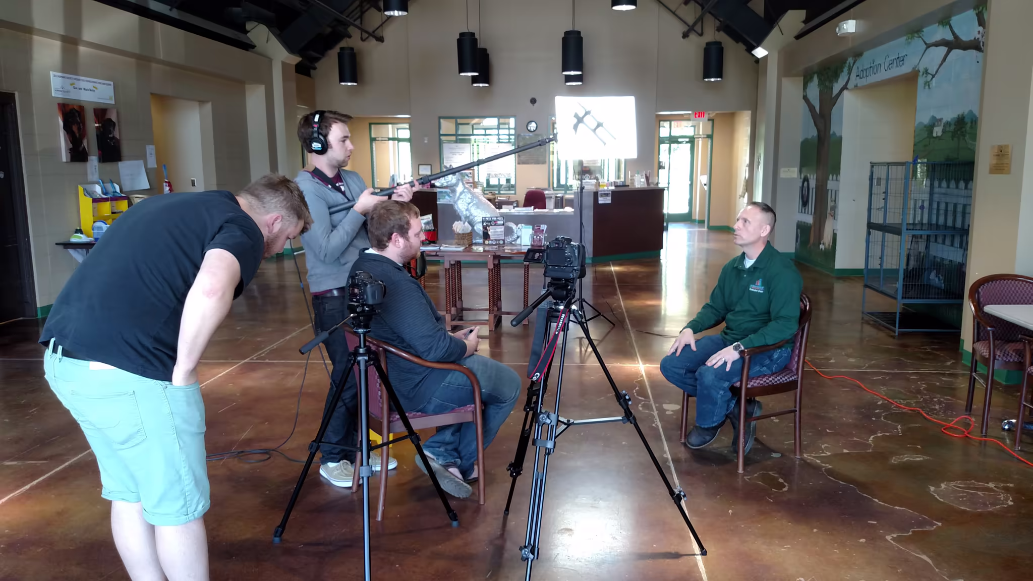 On set · the Humane Society promo shoot