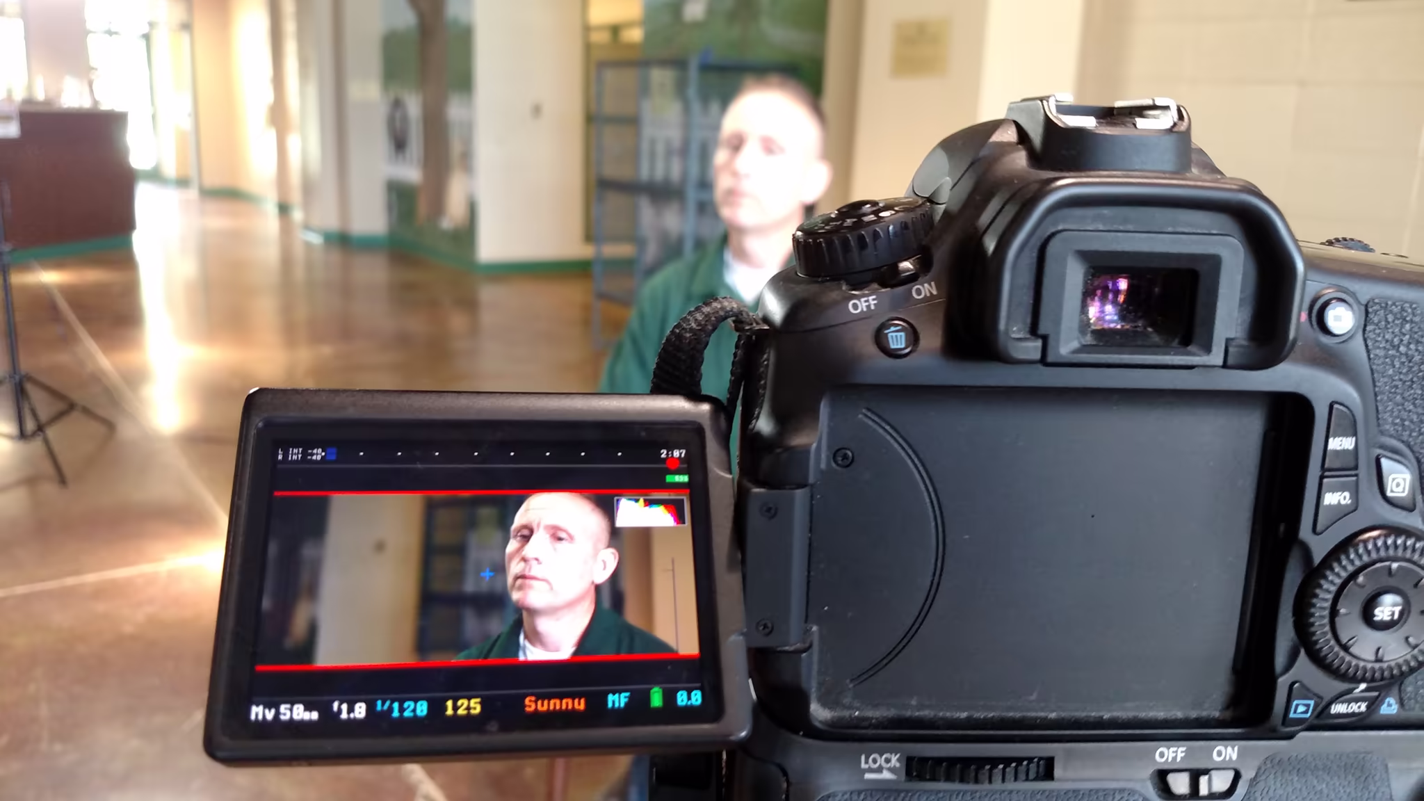 On set · the Humane Society promo shoot, other side of the room