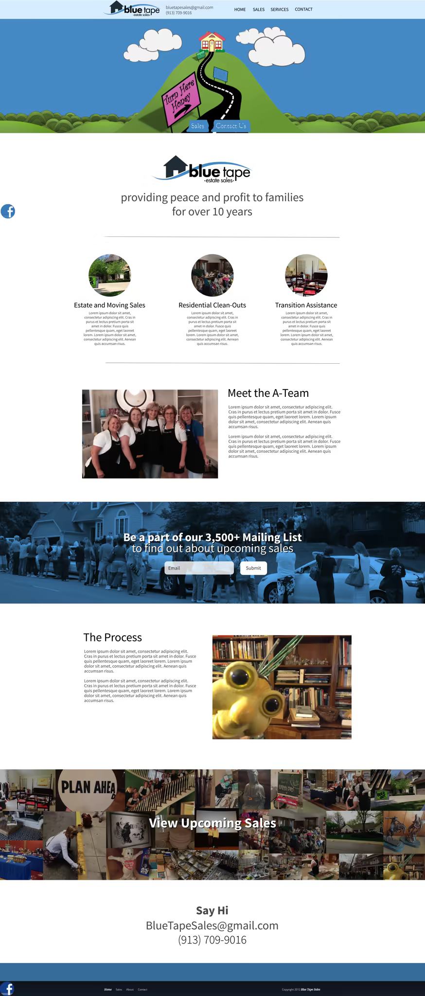 Blue Tape Estate Sales · home page